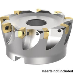 Kennametal - 5 Inserts, 12" Cutter Diam, Indexable High-Feed Face Mill - 3" High - Exact Tooling