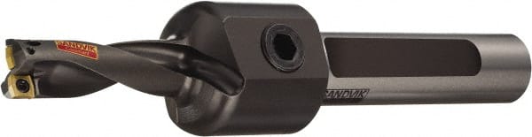 Sandvik Coromant - 2.087" Max Drill Depth, 3xD, 0.656" Diam, Indexable Insert Drill - 2 Inserts, 3/4" Shank Diam, Flange Shank - Exact Tooling