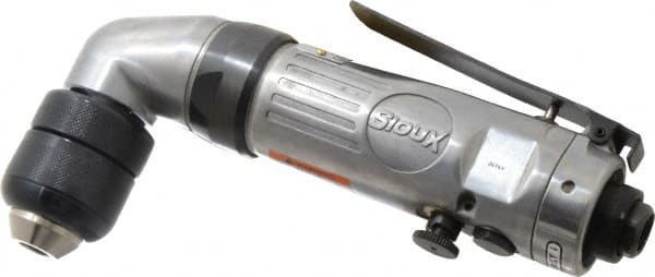Sioux Tools - 3/8" Reversible Keyless Chuck - Right Angle Handle, 1,200 RPM, 10 CFM, 0.33 hp - Exact Tooling