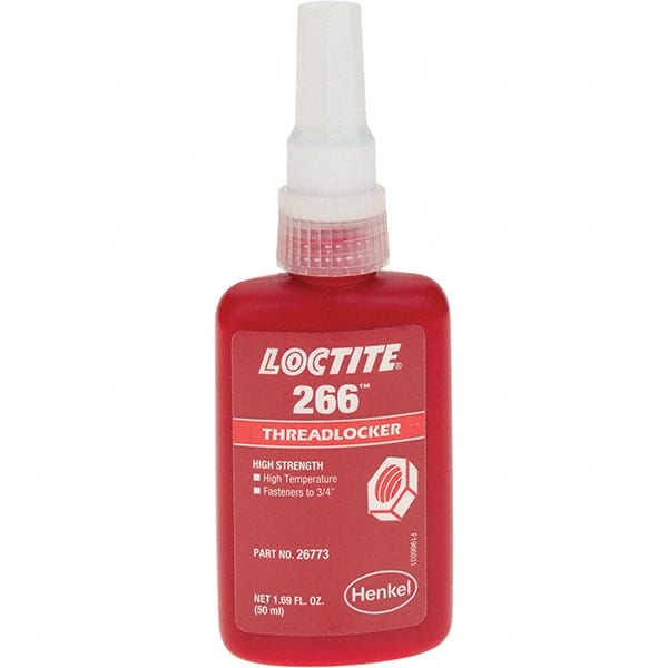 Loctite - 50 mL, Red, High Strength Threadlocker - Series 266 - Exact Tooling