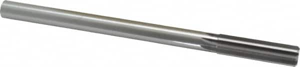 Made in USA - 0.624" High Speed Steel 8 Flute Chucking Reamer - Straight Flute, 0.5615" Straight Shank, 2-1/4" Flute Length, 9" OAL - Exact Tooling