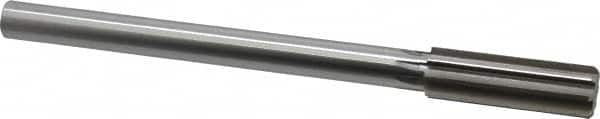Made in USA - 0.811" High Speed Steel 8 Flute Chucking Reamer - Straight Flute, 5/8" Straight Shank, 2-1/2" Flute Length, 9-1/2" OAL - Exact Tooling