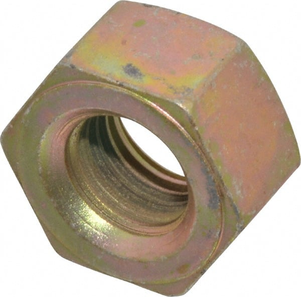Value Collection - 3/4-10 UNC Steel Right Hand Heavy Hex Nut - 1-1/4" Across Flats, 47/64" High, Zinc Yellow Dichromate Finish - Exact Tooling