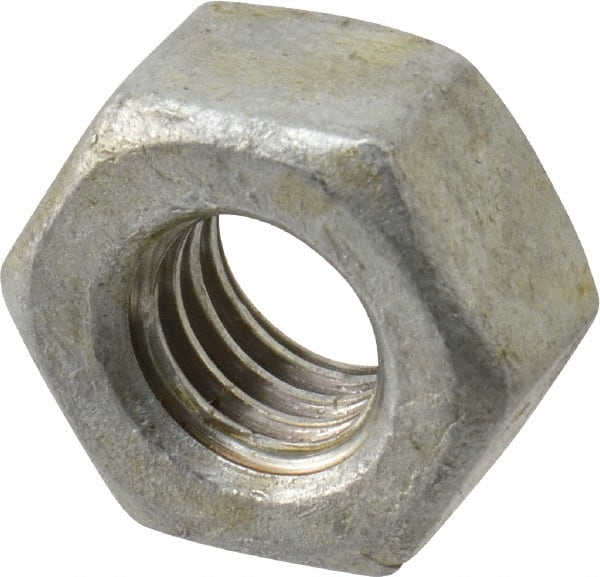 Value Collection - 3/8-16 UNC Steel Right Hand Heavy Hex Nut - 11/16" Across Flats, 23/64" High, Hot Dipped Galvanized Finish - Exact Tooling