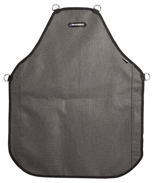 HexArmor - 24 x 30" Cut Resistant Bib Apron - SuperFabric, 23 oz Material, Gray, 0 Pockets, Hook & Loop Closure - Exact Tooling
