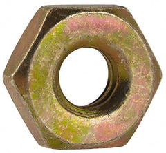 Made in USA - #10-24 UN Steel Right Hand Machine Screw Hex Nut - 3/8" Across Flats, 0.13" High, Cadmium-Plated Finish - Exact Tooling