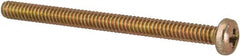 Made in USA - #4-40 UNC, 1-1/2" Length Under Head Phillips Drive Machine Screw - Pan Head, Grade 3 Steel, Yellow Cadmium-Plated Finish, Without Washer - Exact Tooling