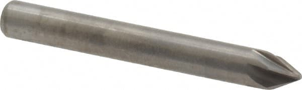 M.A. Ford - 3/16" Head Diam, 3/16" Shank Diam, 6 Flute 60° Solid Carbide Countersink - Bright Finish, 1-1/2" OAL, 0.04" Nose Diam, Single End, Straight Shank, Right Hand Cut - Exact Tooling