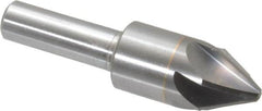 M.A. Ford - 5/8" Head Diam, 3/8" Shank Diam, 6 Flute 60° Solid Carbide Countersink - Bright Finish, 2-3/8" OAL, 0.18" Nose Diam, Single End, Straight Shank, Right Hand Cut - Exact Tooling