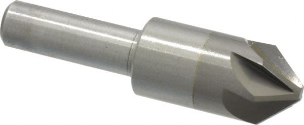 M.A. Ford - 5/8" Head Diam, 3/8" Shank Diam, 6 Flute 82° Solid Carbide Countersink - Bright Finish, 2-3/8" OAL, 0.18" Nose Diam, Single End, Straight Shank, Right Hand Cut - Exact Tooling