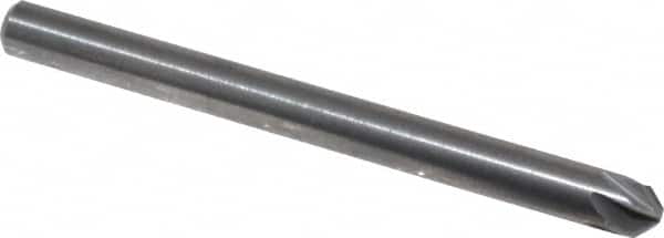 M.A. Ford - 1/8" Head Diam, 1/8" Shank Diam, 6 Flute 90° Solid Carbide Countersink - Bright Finish, 1-1/2" OAL, 0.03" Nose Diam, Single End, Straight Shank, Right Hand Cut - Exact Tooling