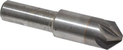 M.A. Ford - 1/2" Head Diam, 3/8" Shank Diam, 6 Flute 90° Solid Carbide Countersink - Bright Finish, 2-1/8" OAL, 0.15" Nose Diam, Single End, Straight Shank, Right Hand Cut - Exact Tooling