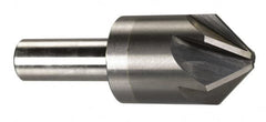 M.A. Ford - 1" Head Diam, 1/2" Shank Diam, 6 Flute 100° Solid Carbide Countersink - Bright Finish, 2-3/4" OAL, 1/4" Nose Diam, Single End, Straight Shank, Right Hand Cut - Exact Tooling