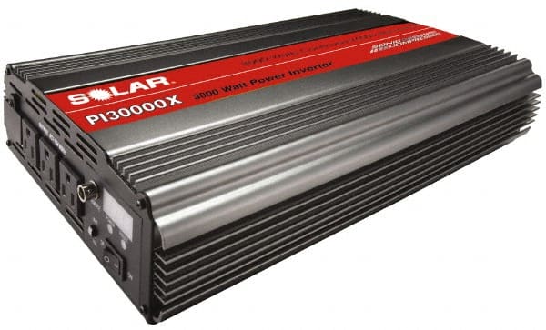 Solar - 3 Connection, 12 VDC Input, 120 VAC Output, 6,000 Peak Wattage, Power Inverter - 3,000 Watt Continuous Output Power - Exact Tooling