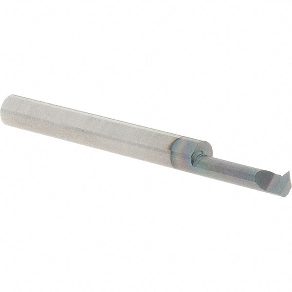 Scientific Cutting Tools - 1/2" Cutting Depth, 20 to 56 TPI, 0.15" Diam, Internal Thread, Solid Carbide, Single Point Threading Bar - AlTiN+ Finish, 2" OAL, 3/16" Shank Diam, 0.035" Projection from Edge, 60° Profile Angle - Exact Tooling