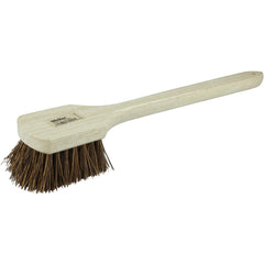 20″ Utility Scrub Brush, Palmyra Fill, Long Handle, Wood Block - Exact Tooling