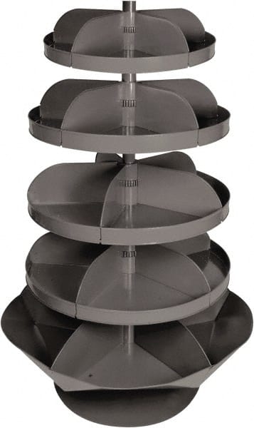 Durham - 2,650 Lb Capacity, 22" Deep x 65-3/4" High, Rotating Bin Rack - 1 Side, Gray Steel Bins - Exact Tooling