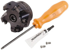 Kennametal - 5 Inserts, 2.517" Cutter Diam, 0.065" Max Depth of Cut, Indexable High-Feed Face Mill - 3/4" Arbor Hole Diam, 1.575" High, KSHR Toolholder, HNGJ 0905.. Inserts, Series Dodeka Mini High-Feed - Exact Tooling