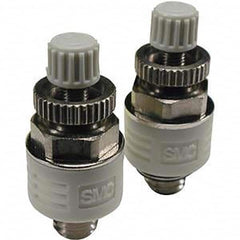 SMC PNEUMATICS - Speed & Flow Control Valves Valve Type: Metering Valve with Silencer Male Thread Size: 10-32 UNF - Exact Tooling