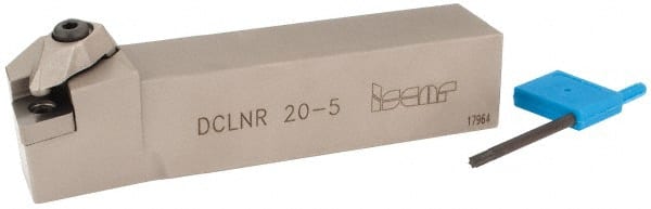 Iscar - DCLN, Right Hand Cut, 95° Lead Angle, 1-1/4" Shank Height x 1-1/4" Shank Width, Negative Rake Indexable Turning Toolholder - 6" OAL, CN..54. Insert Compatibility, Series Isoturn - Exact Tooling