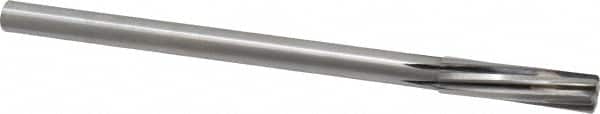 Made in USA - 1/2" Carbide-Tipped 6 Flute Chucking Reamer - Spiral Flute, 7/16" Straight Shank, 2" Flute Length, 8" OAL - Exact Tooling