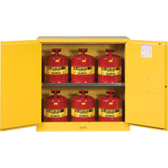 Justrite - 2 Door 1 Shelf 30 Gal Safety Cabinet for Flammable Substances - Exact Tooling