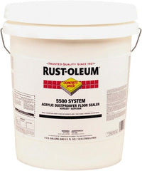 Rust-Oleum - 5 Gal Can Satin Clear Floor Coating - 150 to 300 Sq Ft/Gal Coverage, 37 g/L VOC Content - Exact Tooling