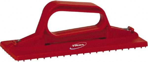 Vikan - 9" Long x 3-3/4" Wide Scouring Pad Holder - Red - Exact Tooling