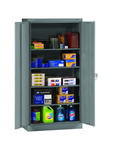 36"W x 24"D x 72"H Storage Cabinet Welded Set Up w/Raised Bottom, 4 Adj Shelves, and built in Shelf Tabs - Exact Tooling