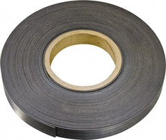Mag-Mate - 600" Long x 3" Wide x 1/8" Thick Flexible Magnetic Strip - 42 Lb Max Pull Force, 24 Linear Ft/Lb Magnetic Pull Force, Plain Back, Dark Brown - Exact Tooling