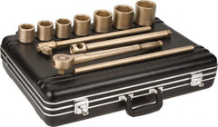 Ampco - 11 Piece 3/4" Drive Socket Set - 6 Points, 36mm to 60mm Range, Metric Measurement Standard - Exact Tooling