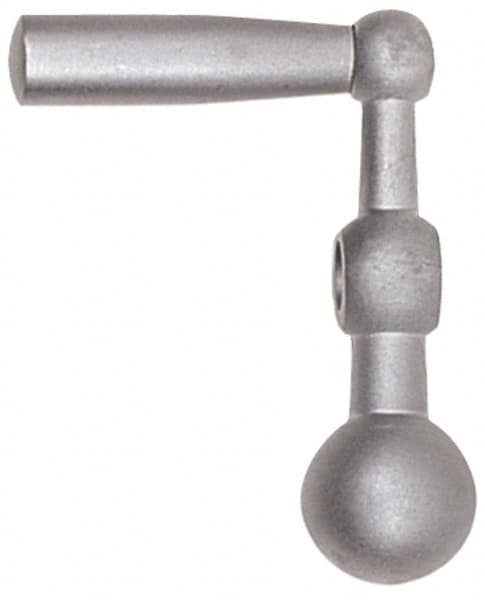 Jergens - 7/8" Hub Height Crank Handle - 1/2" Bore, 5" Center to Center, Steel - Exact Tooling