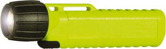 Underwater Kinetics - White Xenon Bulb, 38 Lumens, Industrial/Tactical Flashlight - Yellow Plastic Body, 4 AA Alkaline Batteries Included - Exact Tooling