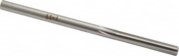Made in USA - #12 High Speed Steel 6 Flute Chucking Reamer - Straight Flute, 0.189" Straight Shank, 1-1/8" Flute Length, 3-1/2" OAL - Exact Tooling