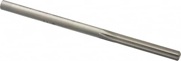Made in USA - #13 High Speed Steel 6 Flute Chucking Reamer - Straight Flute, 0.185" Straight Shank, 1-1/8" Flute Length, 3-1/2" OAL - Exact Tooling