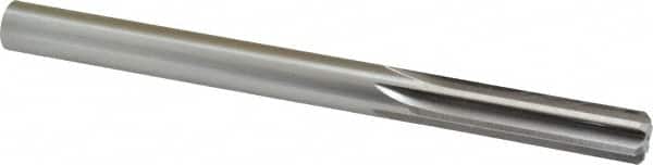 Made in USA - 7/16" High Speed Steel 6 Flute Chucking Reamer - Straight Flute, 7/16" Straight Shank, 1-3/4" Flute Length, 5-1/2" OAL - Exact Tooling