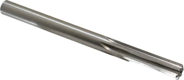 Made in USA - 0.4365" High Speed Steel 6 Flute Chucking Reamer - Straight Flute, 0.4365" Straight Shank, 1-3/4" Flute Length, 5-1/2" OAL - Exact Tooling