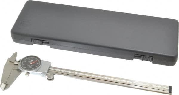 TESA Brown & Sharpe - 0" to 8" Range, 0.001" Graduation, 0.1" per Revolution, Dial Caliper - Black Face, 1.9" Jaw Length - Exact Tooling