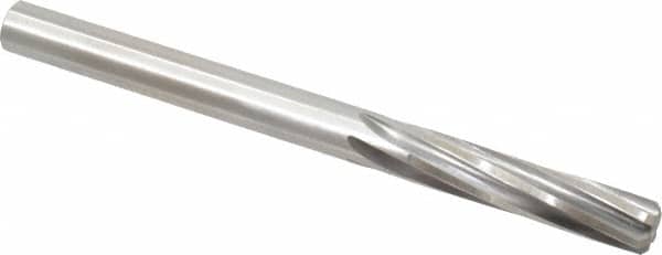 Made in USA - 27/64" High Speed Steel 6 Flute Chucking Reamer - Spiral Flute, 27/64" Straight Shank, 1-3/4" Flute Length, 5-3/8" OAL - Exact Tooling