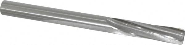 Made in USA - 1/2" High Speed Steel 6 Flute Chucking Reamer - Spiral Flute, 1/2" Straight Shank, 2" Flute Length, 6" OAL - Exact Tooling