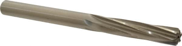 Made in USA - 0.4355" High Speed Steel 6 Flute Chucking Reamer - Spiral Flute, 0.4355" Straight Shank, 1-3/4" Flute Length, 5-1/2" OAL - Exact Tooling