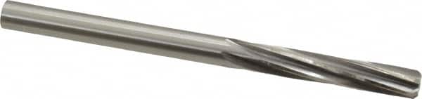 Made in USA - Letter Q High Speed Steel 6 Flute Chucking Reamer - Spiral Flute, 0.332" Straight Shank, 1-1/2" Flute Length, 4-3/4" OAL - Exact Tooling