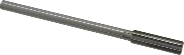 Made in USA - 19/32" Cobalt 8 Flute Chucking Reamer - Straight Flute, 0.4355" Straight Shank, 2" Flute Length, 8" OAL - Exact Tooling