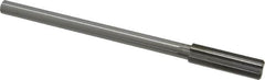 Made in USA - 19/32" Cobalt 8 Flute Chucking Reamer - Straight Flute, 0.4355" Straight Shank, 2" Flute Length, 8" OAL - Exact Tooling