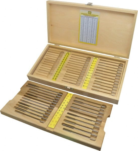 Made in USA - #1 to #60, Chucking Reamer Set - Straight Flute, Right Hand Cut, 60 Pieces - Exact Tooling