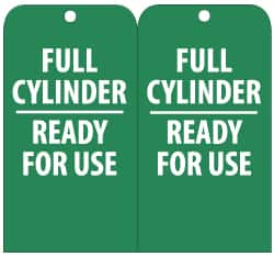 NMC - 3" High x 6" Long, FULL CYLINDER-READY FOR USE, English Safety & Facility Accident Prevention Tag - Tag Header: Notice, 2 Sides, Green & White Unrippable Vinyl - Exact Tooling
