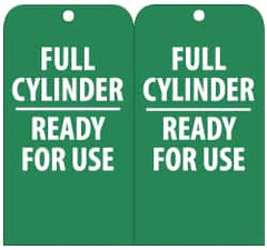 NMC - 3" High x 6" Long, FULL CYLINDER-READY FOR USE, English Safety & Facility Accident Prevention Tag - Tag Header: Notice, 2 Sides, Green & White Unrippable Vinyl - Exact Tooling