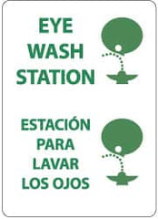 NMC - "Eye Wash Station", 14" Long x 10" Wide, Aluminum Safety Sign - Rectangle, 0.04" Thick, Use for First Aid - Exact Tooling