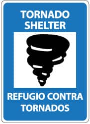 NMC - "Tornado Shelter", 14" Long x 10" Wide, Rigid Plastic Safety Sign - Rectangle, 0.05" Thick, Use for Accident Prevention - Exact Tooling