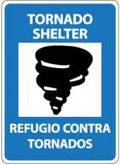 NMC - "Tornado Shelter", 14" Long x 10" Wide, Rigid Plastic Safety Sign - Rectangle, 0.05" Thick, Use for Accident Prevention - Exact Tooling
